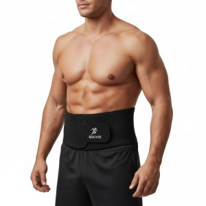 SOLVIX Belly for Women & Belly Fat Burner for Men | Slim Belt, Sweat Belt for Women Fat Burner, Stomach Belt for Men | Universal fit Belt for Exercise & Workout – Black